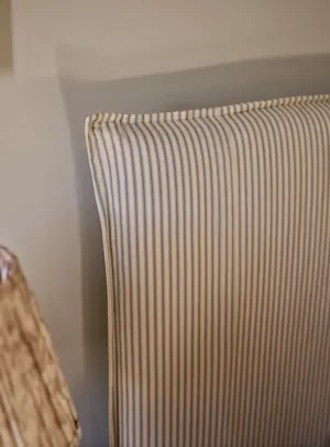 Mila Headboard, Grey Ticking Stripe